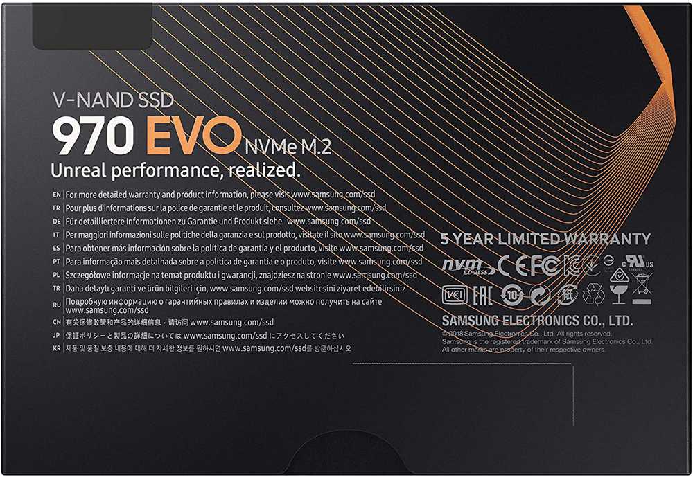 Samsung 970 EVO MZ-V7E500BW Internal SSD 500GB PCIe Gen 3.0 x4 NVMe 1.3 Interface Max Speed 3500 MB/s Solid State Drive - Black