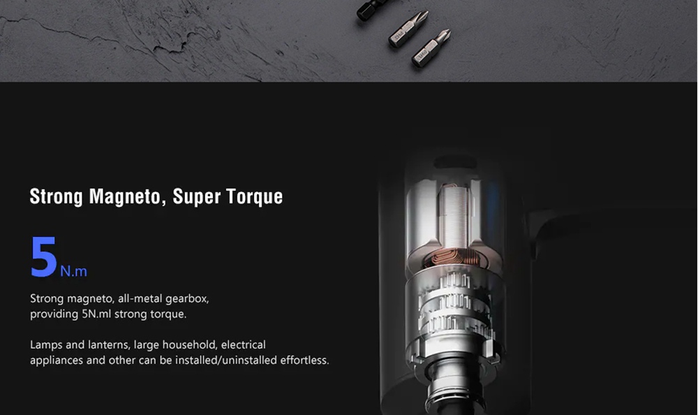 Mijia MJDDLSD001QW Cordless Electric Screwdriver 2000mAh Battery with Storage Bag