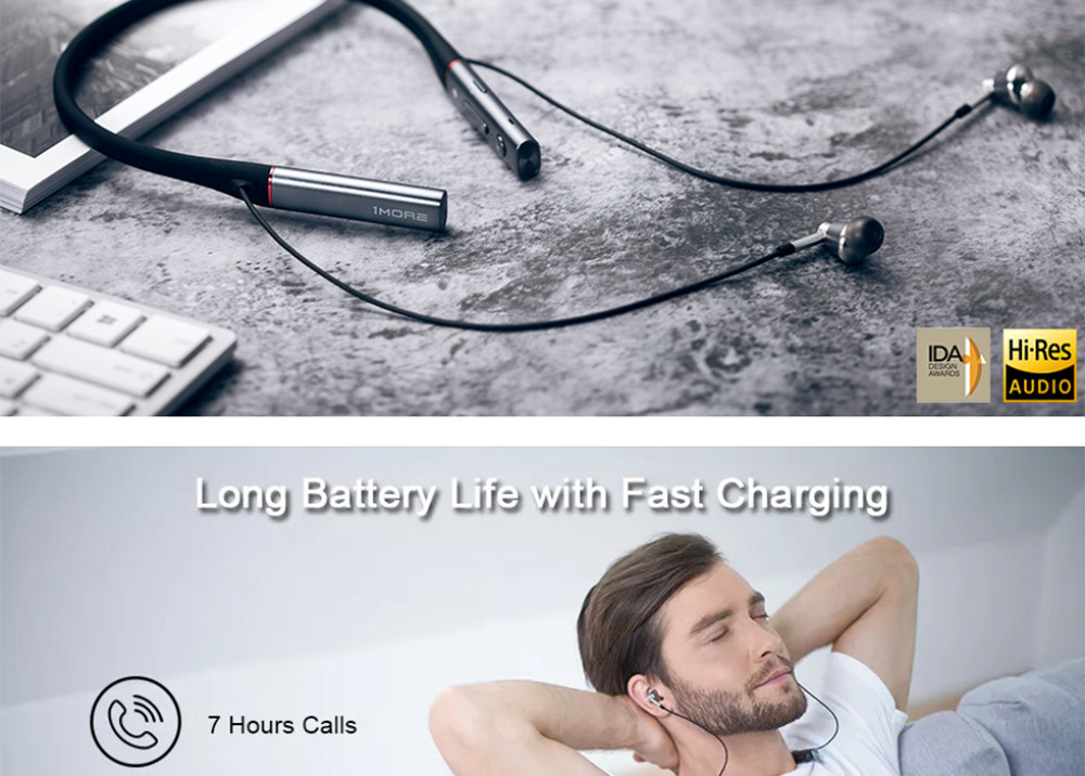 1MORE E1001BT In-Ear Bluetooth Earphones Wired Hi-Res LDAC Triple Drivers 10 Minutes Fast Charging