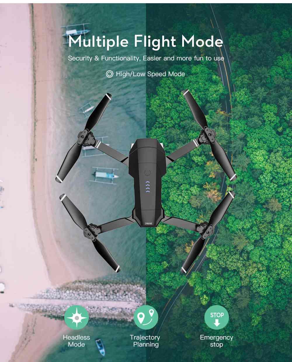 ZLRC SG901 YUE 4K WIFI Foldable RC Drone With Adjustable Wide-angle Camera Optical Flow Positioning RTF - Three Batteries with Bag