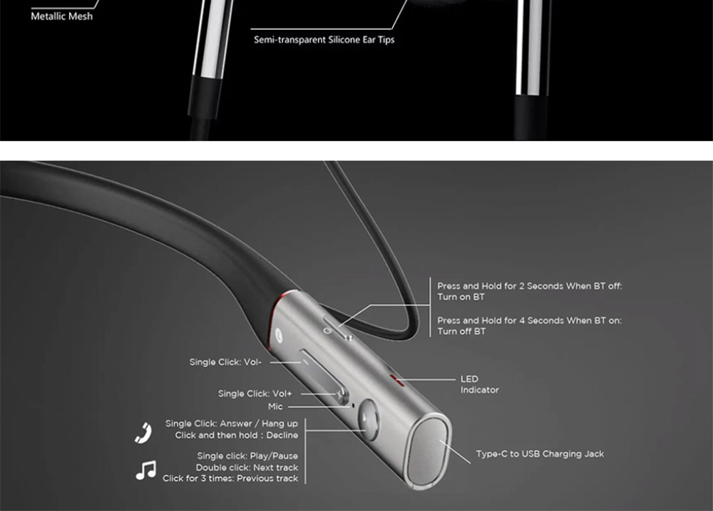 1MORE E1001BT In-Ear Bluetooth Earphones Wired Hi-Res LDAC Triple Drivers 10 Minutes Fast Charging