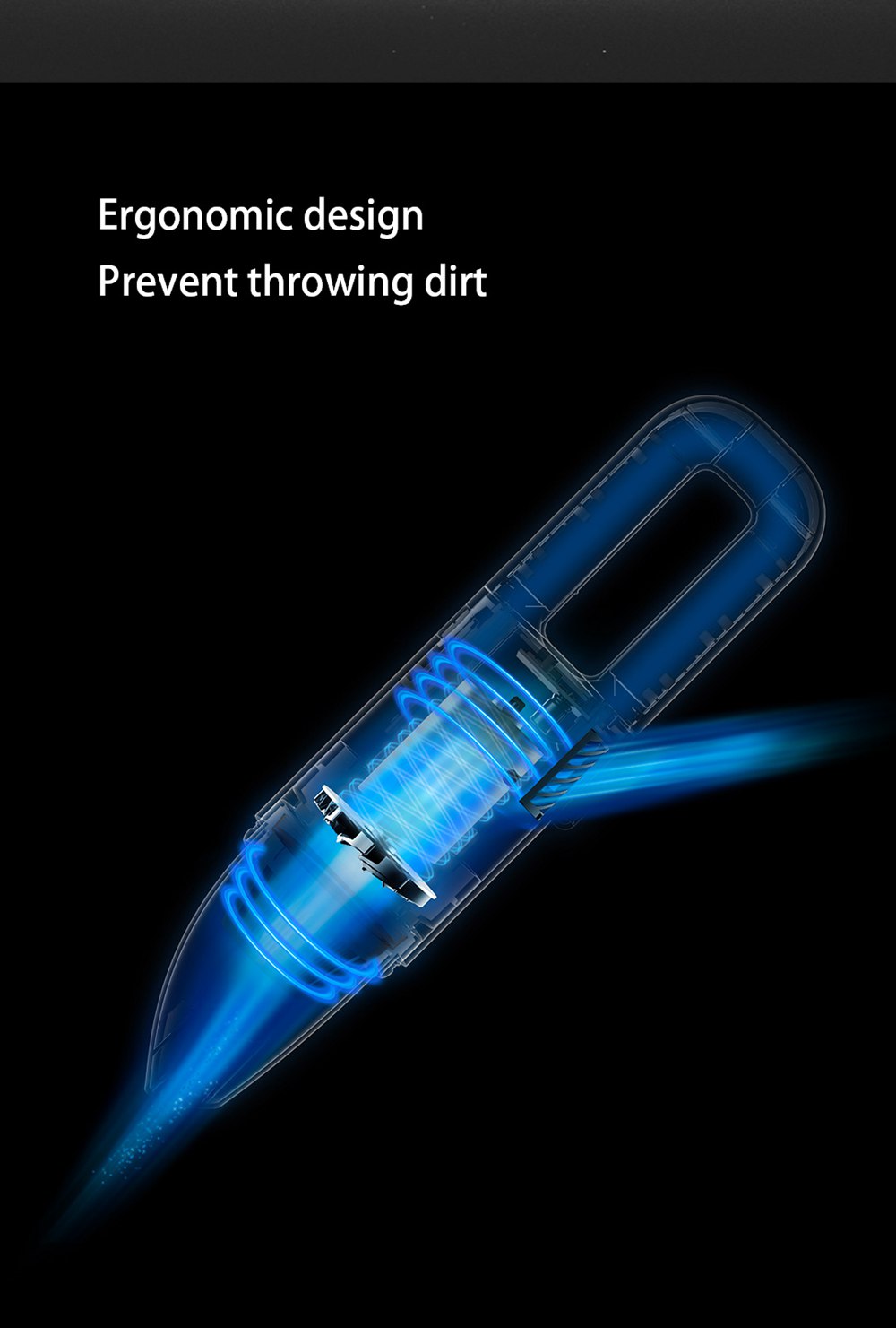 Xiaomi COCLEAN Car Portable Vacuum Cleaner Handheld Wireless Smart Device Max 5000Pa Suction - Black