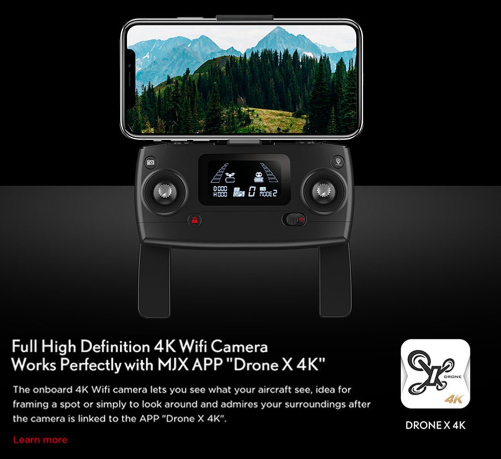 MJX Bugs 5 W B5W 4K Version 5G WIFI FPV GPS RC Drone With Single-axis Gimbal 20mins Flying Time Follow Me Mode RTF - Three Batteries With Bag