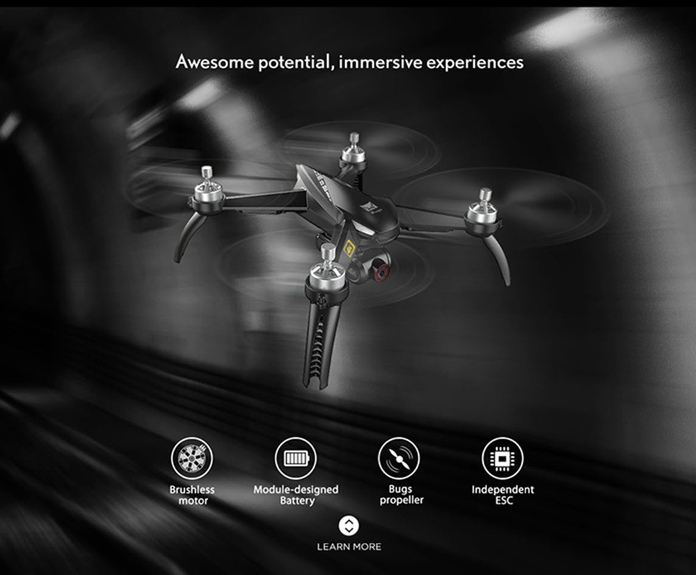 MJX Bugs 5 W B5W 4K Version 5G WIFI FPV GPS RC Drone With Single-axis Gimbal 20mins Flying Time Follow Me Mode RTF - Three Batteries With Bag