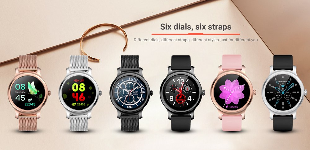 Makibes R2 Smart Watch 1.3 Inch IPS Round Screen IP67 Heart Rate Blood Pressure Monitor Call Message Reminder Music Player Metal Strap - Black