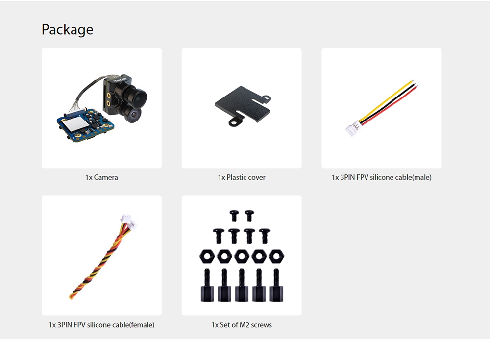 Runcam Hybrid 4K/30FPS Dual Lens FOV 145 Degree HD Recording 6ms Latency QR Code Parameter Settings FPV Camera For Racing Drone - Black