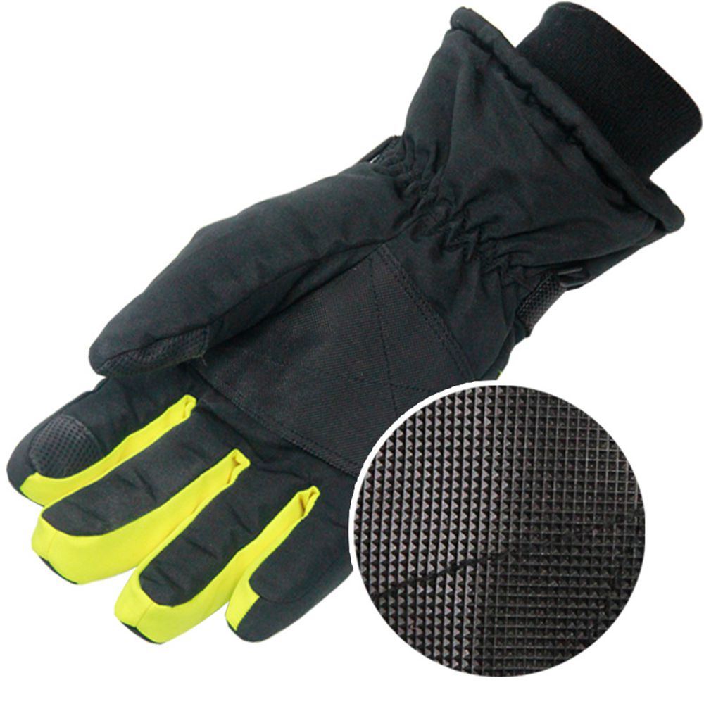Winter Adult Thicken Warm Ski Gloves Ultralight Waterproof Riding Gloves Size M - Green