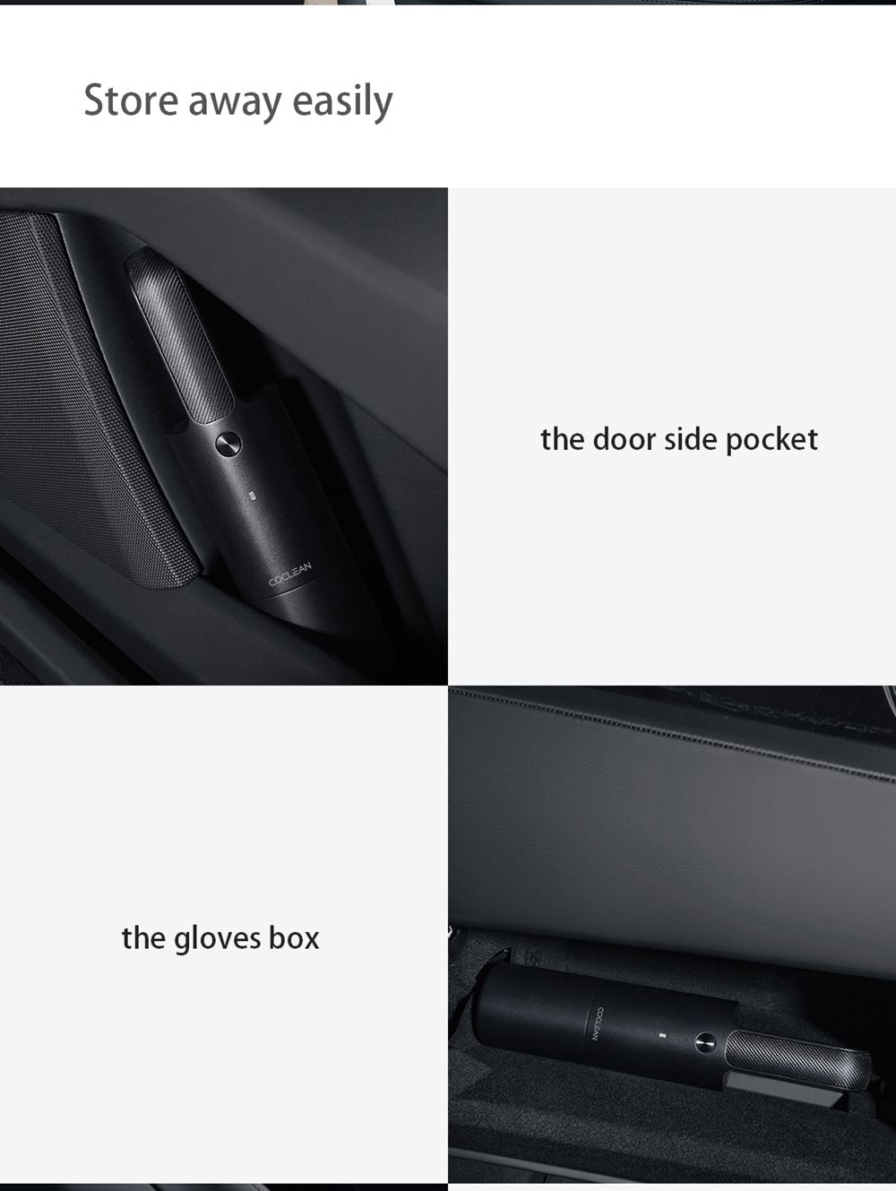 Xiaomi COCLEAN Car Portable Vacuum Cleaner Handheld Wireless Smart Device Max 5000Pa Suction - Black