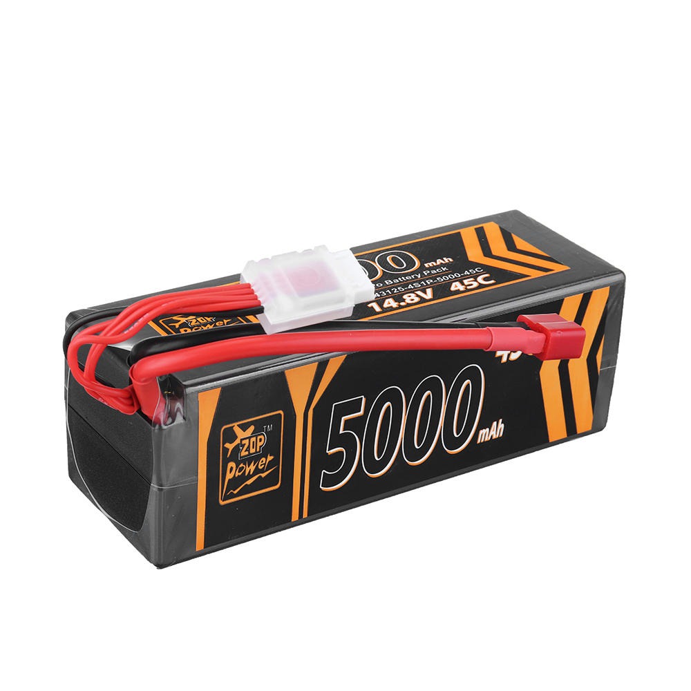 ZOP Power 4S 14.8V 5000mAh 45C Lipo Battery T Plug For RC Car Model FPV Racing Drone RC Airplane Helicopter