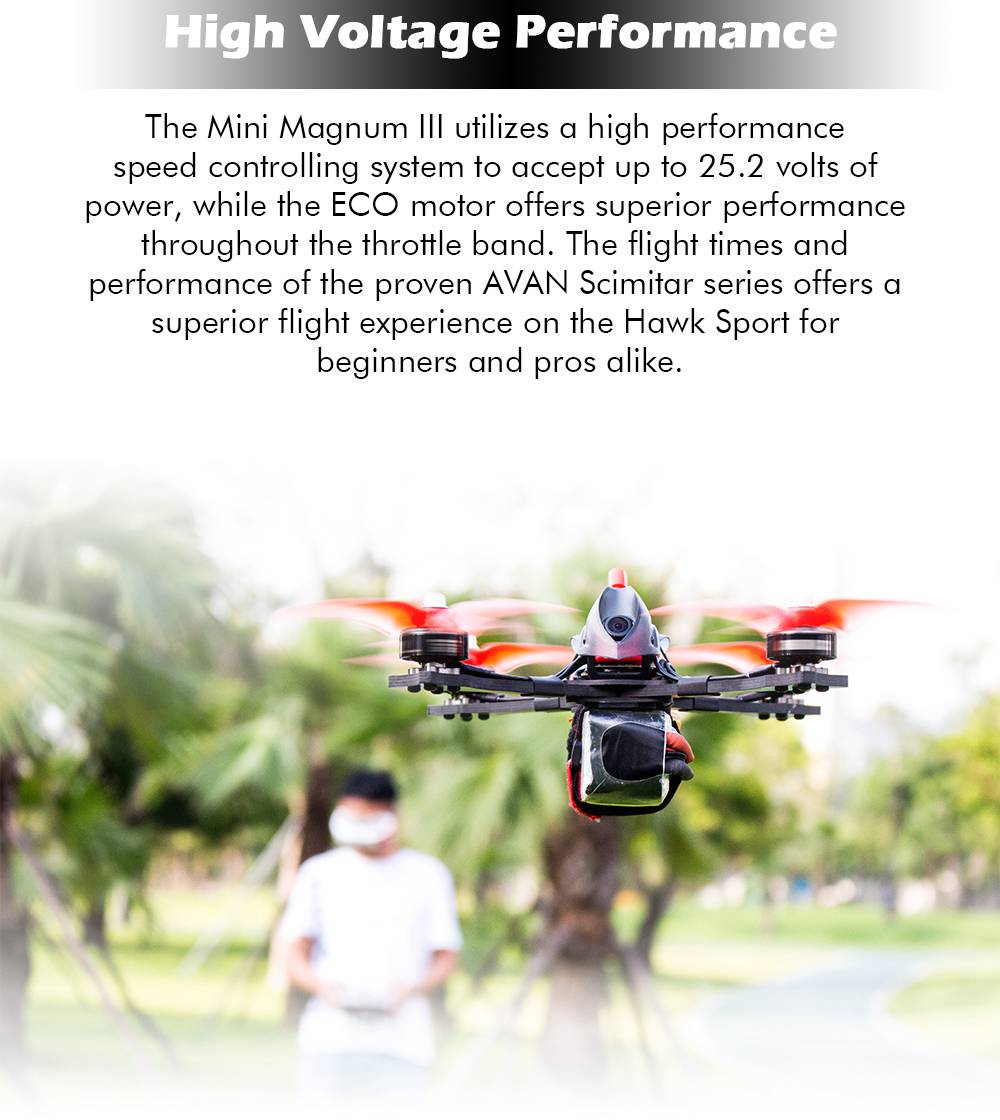 Emax Hawk Sport 5 Inch 6S FPV Racing Drone With F4 BFOSD 4IN1 35A BLheli_32 ECO2207 1700KV Caddx Turbo Micro F2 Cam - BNF Version