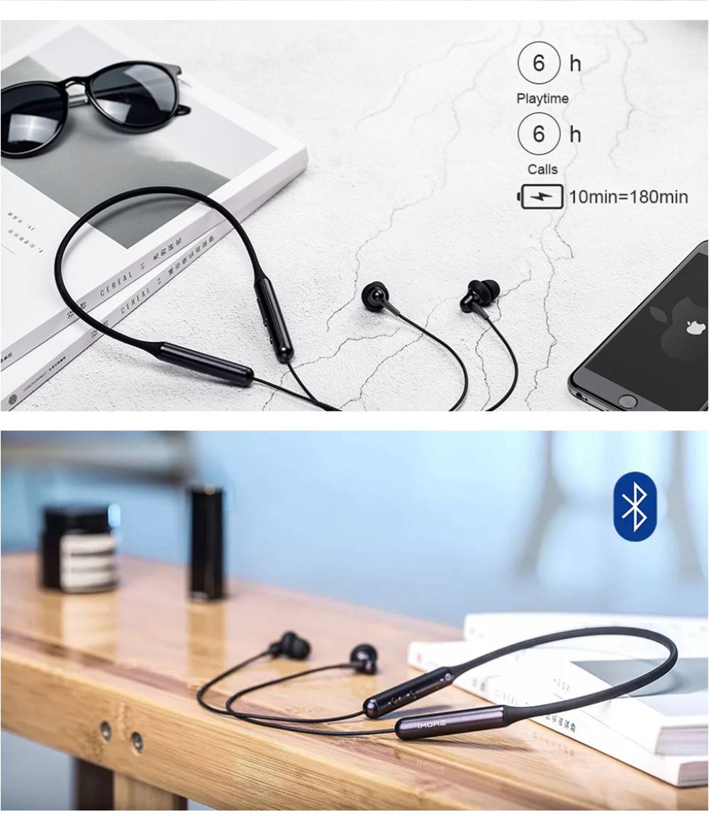 1MORE Bluetooth Wired Stereo Earphone 6 Hours Playtime Dual Dynamic Drivers 10 Minute Charging Time MEMS Mic