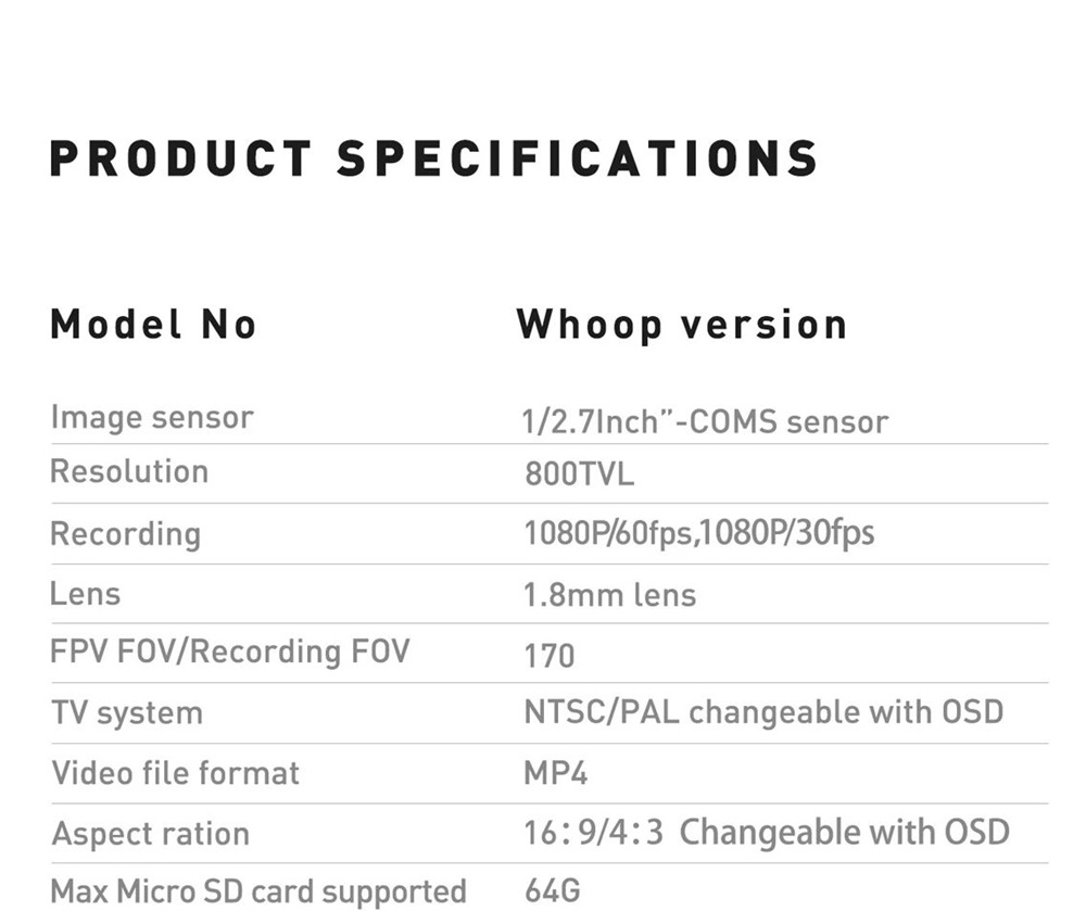 Caddx Baby Turtle Whoop Version 7G Glass Lens FOV 170 Degree 1080P/60FPS HD Recording Super WDR FPV Camera For FPV Racing Drone