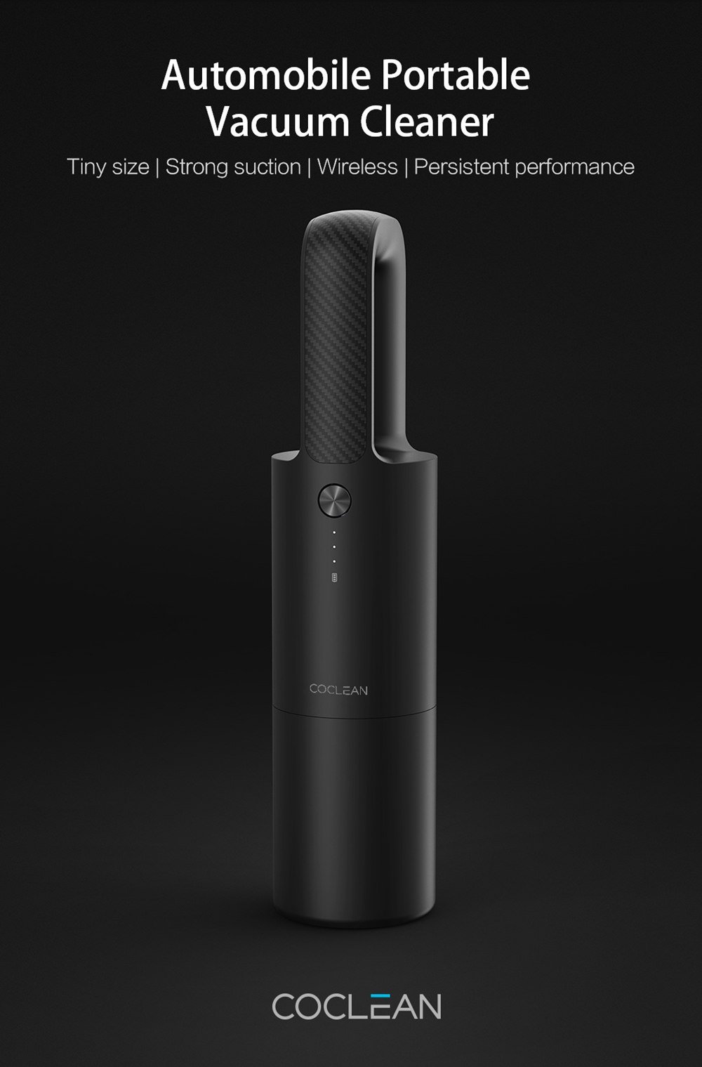 Xiaomi COCLEAN Car Portable Vacuum Cleaner Handheld Wireless Smart Device Max 5000Pa Suction - Black