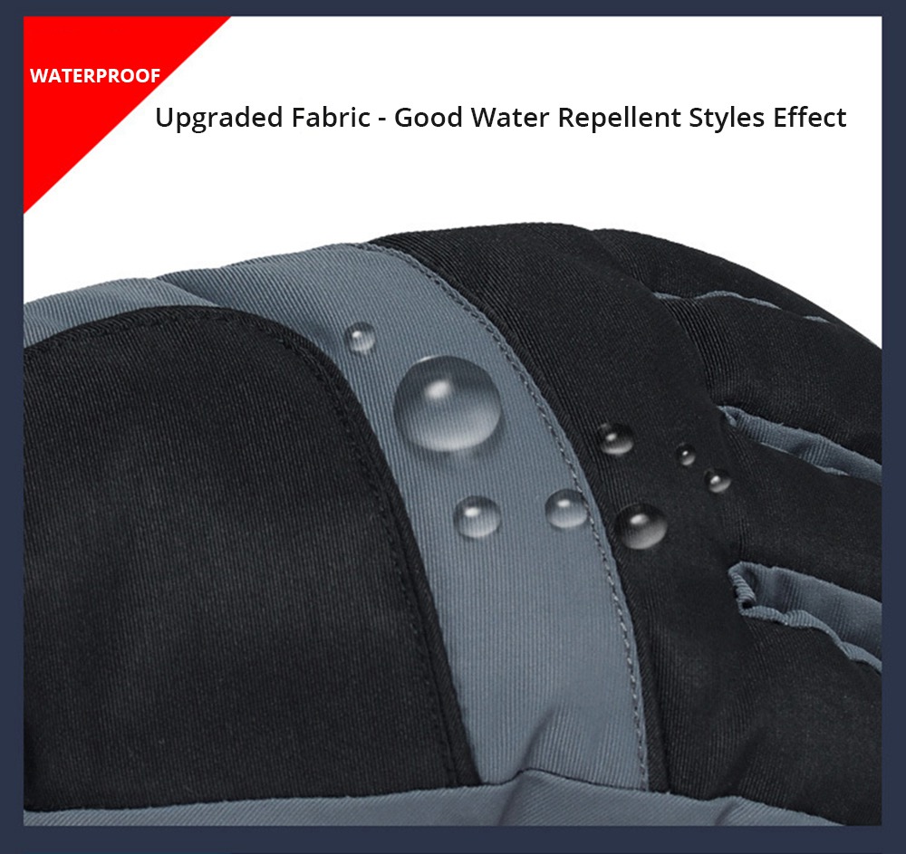 Winter Ski Gloves Warm Waterproof Breathable Gloves - Black And Gray