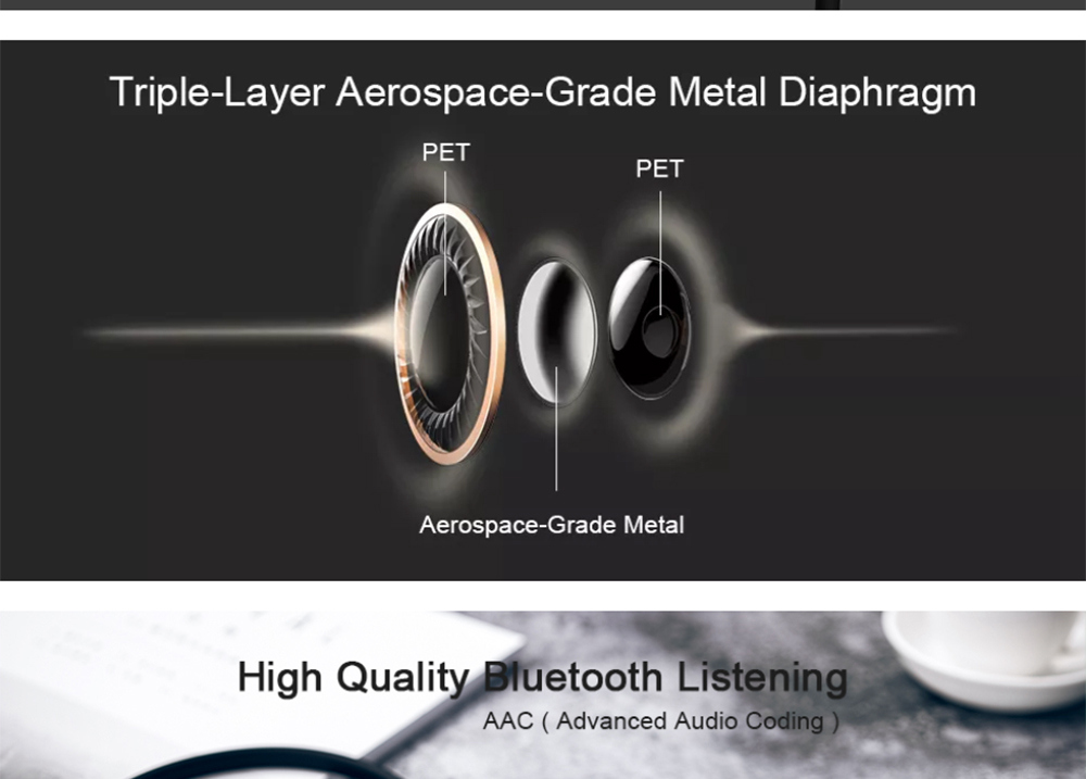 1MORE E1001BT In-Ear Bluetooth Earphones Wired Hi-Res LDAC Triple Drivers 10 Minutes Fast Charging