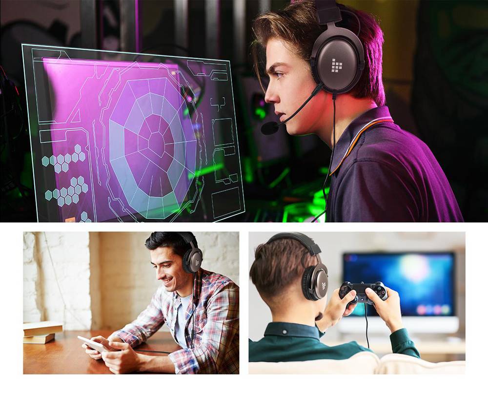 Tronsmart Sono Gaming Headset Headphones 3.5mm Interface with Mic for PC, Xbox One, PS4, Switch and Mobile Devices