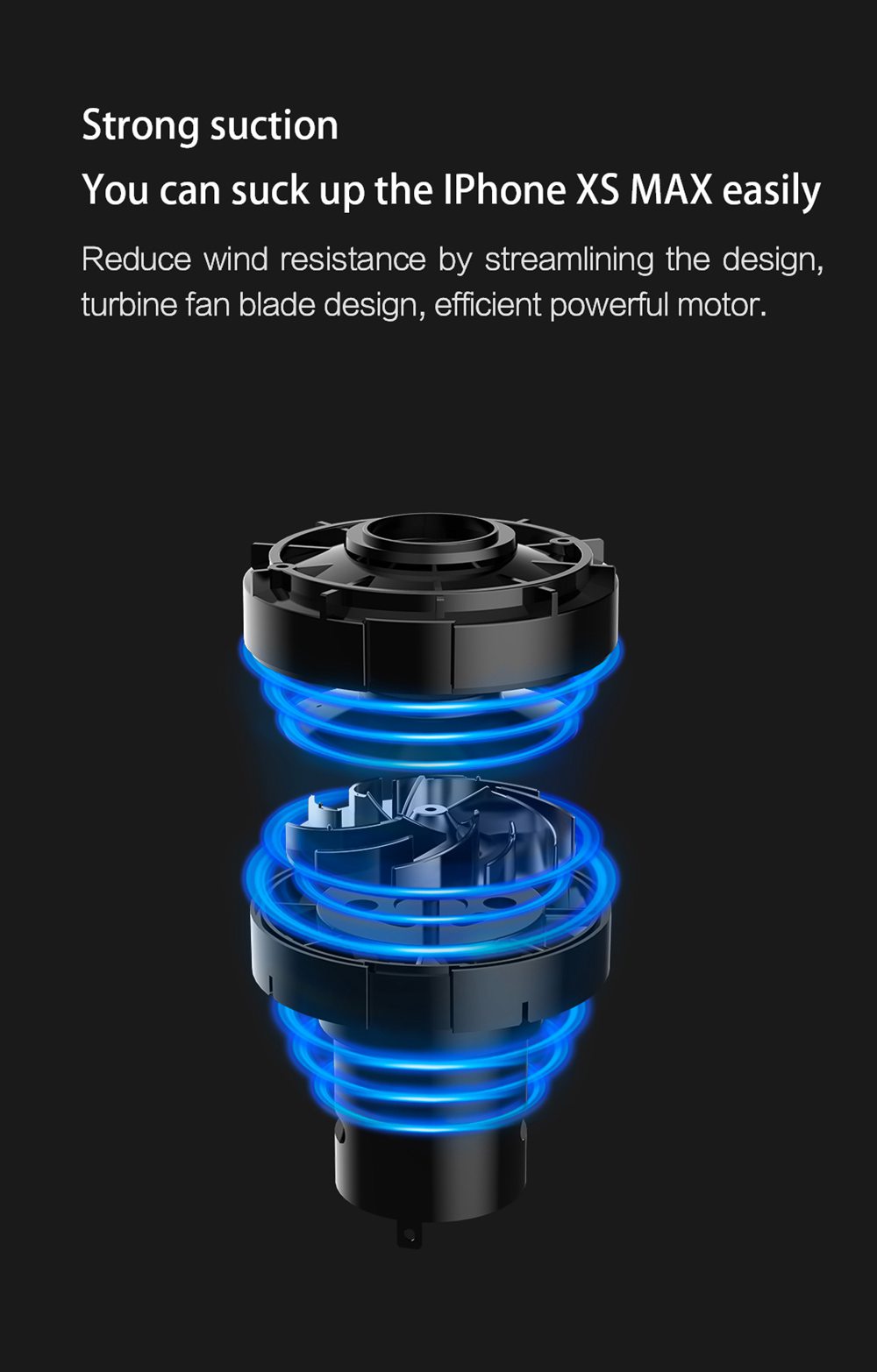 Xiaomi COCLEAN Car Portable Vacuum Cleaner Handheld Wireless Smart Device Max 5000Pa Suction - Black