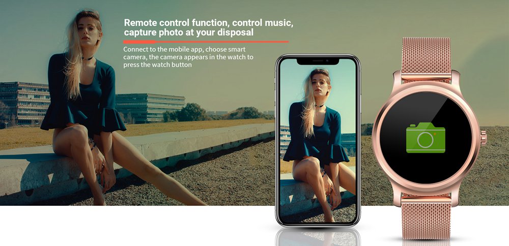 Makibes R2 Smart Watch 1.3 Inch IPS Round Screen IP67 Heart Rate Blood Pressure Monitor Call Message Reminder Music Player Metal Strap - Black