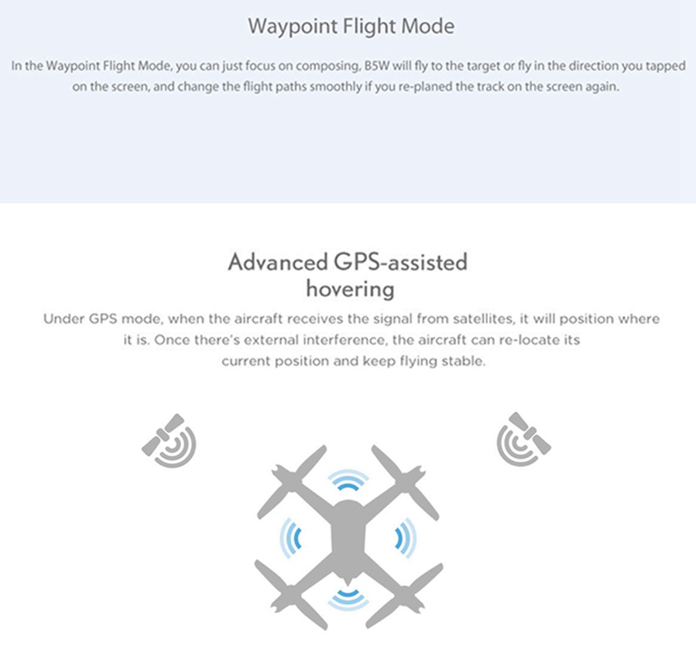 MJX Bugs 5 W B5W 4K Version 5G WIFI FPV GPS RC Drone With Single-axis Gimbal 20mins Flying Time Follow Me Mode RTF - Three Batteries With Bag