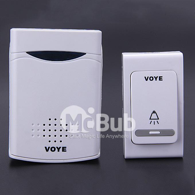 V006B Digital Wireless Door Bell With 38 Polyphony Tunes Songs LED Remote Control Digital Doorbell - White