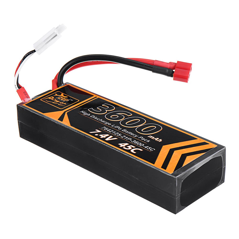 ZOP Power 2S 7.4V 3600mAh 45C T Plug Cube Lipo Battery For RC Car Model