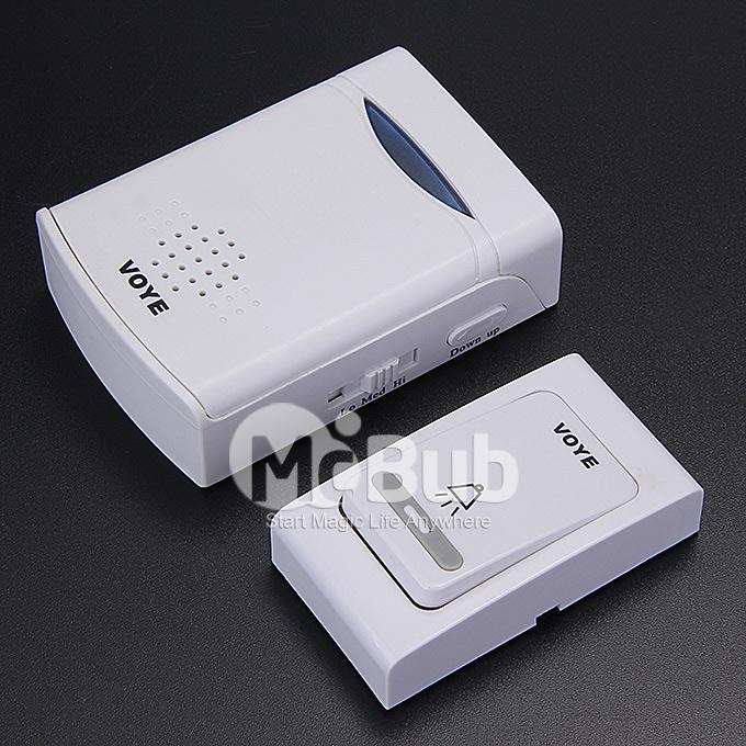 V006B Digital Wireless Door Bell With 38 Polyphony Tunes Songs LED Remote Control Digital Doorbell - White