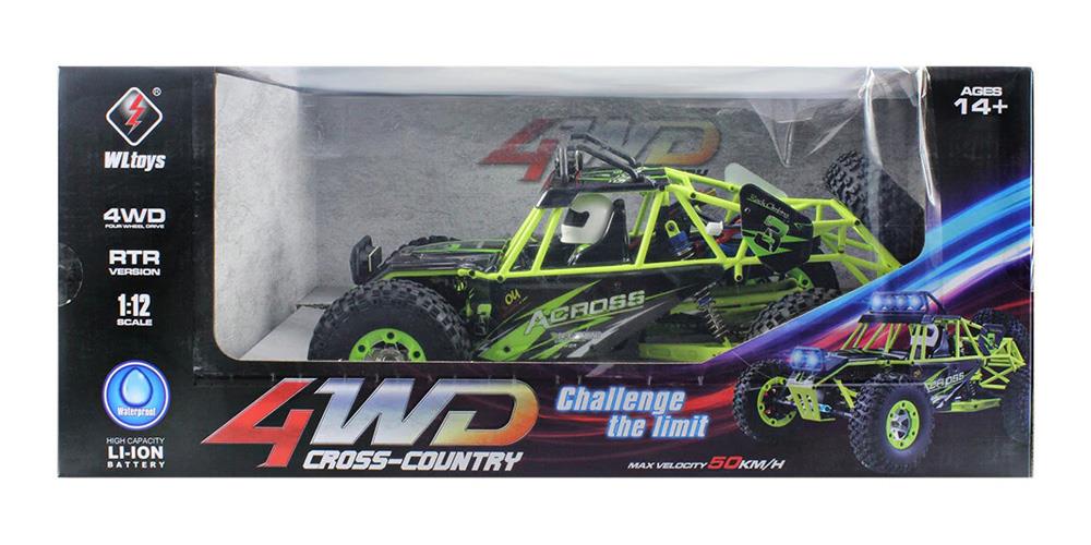Upgraded WLtoys 12428 1:12 2.4G 4WD Off-road Vehicles with LED Lights RC Car RTR - Green