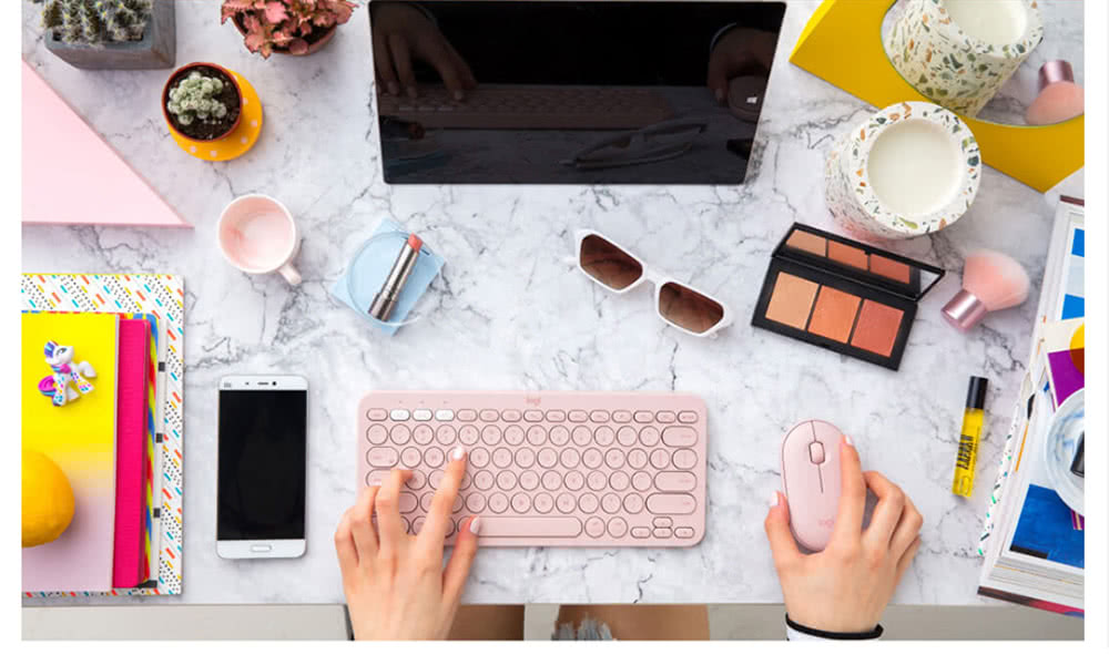 Logitech Pebble Wireless Mouse Bluetooth 2.4GHz Mute Dual Modes Portable For PC Laptop - White