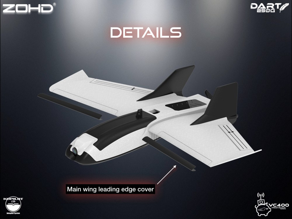 ZOHD Dart250G 570mm Wingspan Sub-250 Grams Sweep Forward Wing AIO EPP FPV RC Airplane With Power System Parts - PNP Version