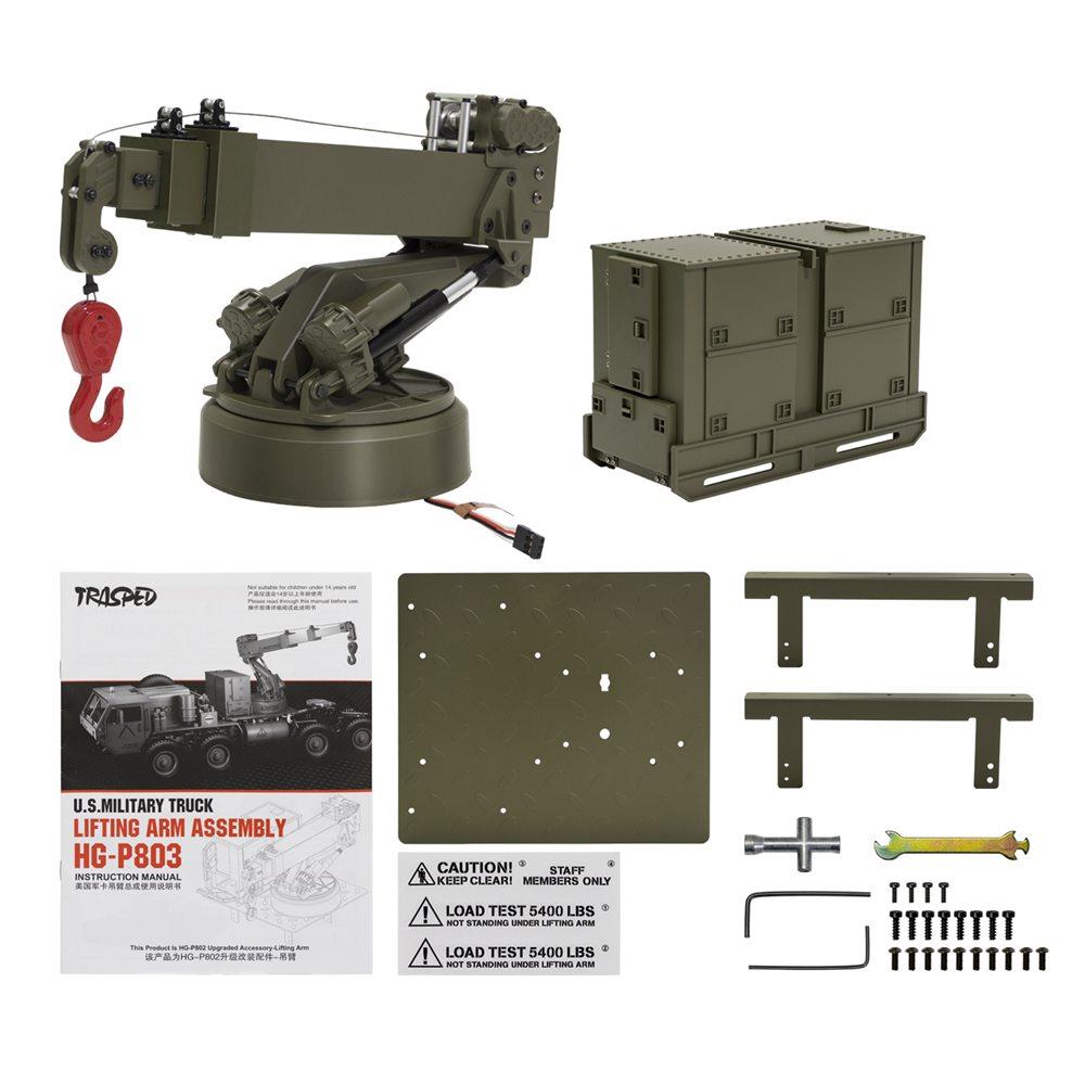 HG P803 Boom Assembly For HG P801 P802 M983 2.4G 1/12 8x8 High-imitation US Army Military Truck RC Car - Army Green