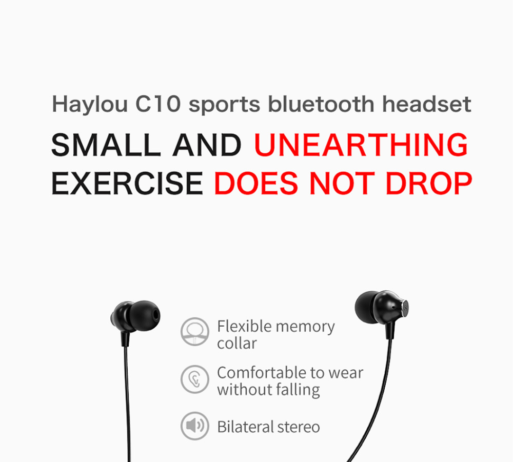 Haylou C10 Bluetooth Sports Earphones Binaural Call Retractable Neckband