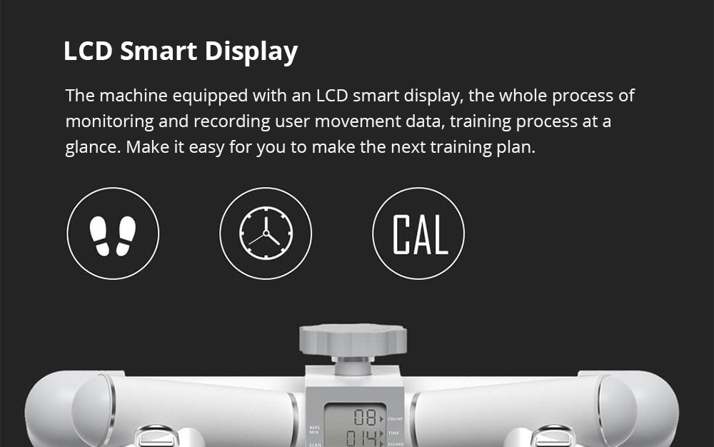 Xiaomi XQIAO Mini Multifunctional Waist-twisting Stepper Indoor Foldable Fitness Equpment LCD Smart Display - White