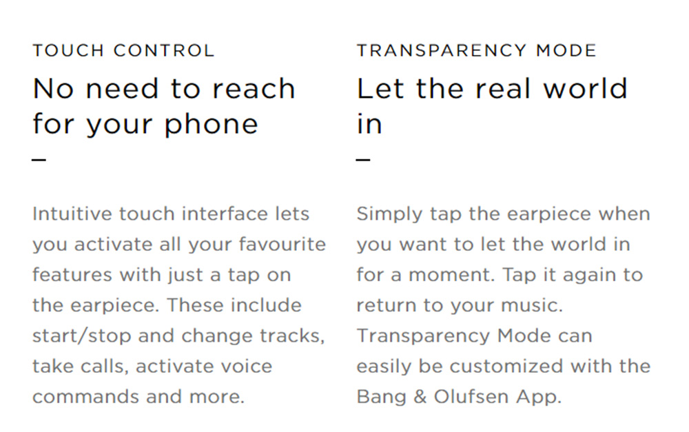 B&O Beoplay E8 2.0 Bluetooth TWS Earphones Transparency Mode Qi Wireless Charging Box