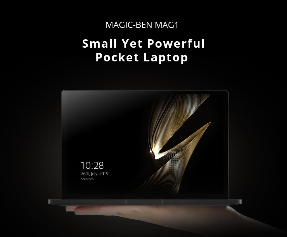 Magic-Ben MAG1 Pocket Laptop 8.9" IPS Touchscreen 2560*1600 Intel Core m3-8100y 16GB Memory 512GB SSD Full metal Slim body Ultra Light Backlit Keyboard Fingerprint Window 10 - Black