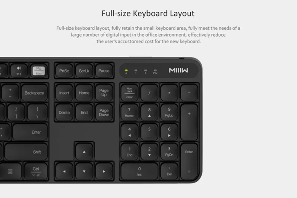 Xiaomi MIIIW Wireless Keyboard And Mouse Set 2.4G Wireless Plug & Play - Black