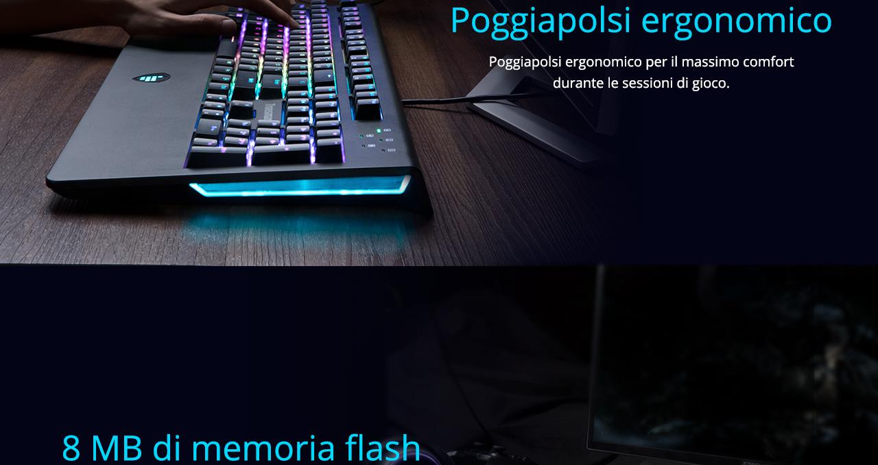 Tronsmart TK09R Italian Mechanical Gaming Keyboard with RGB Backlight Macro Keys Blue Switches for Gamers