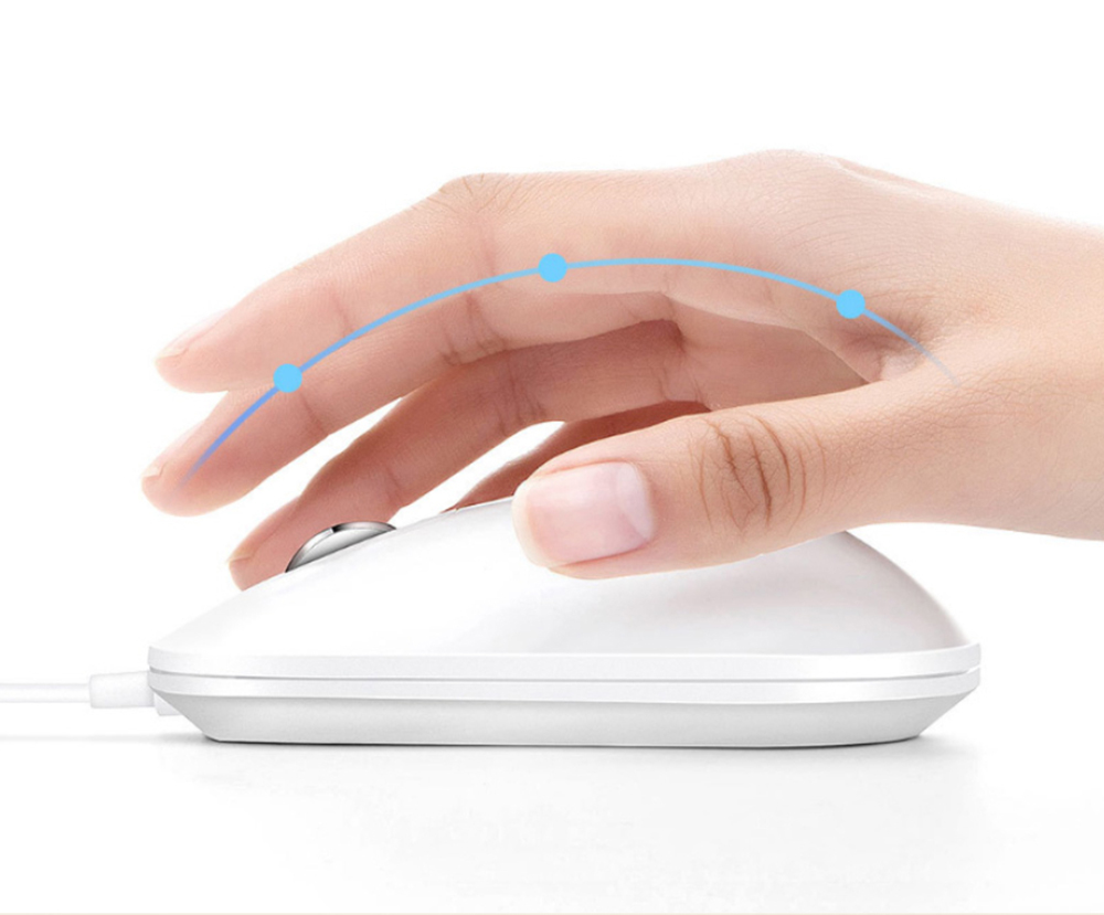 Jesis Fingerprint Mouse 125Hz Polling Rate Smart Portable For Home Office From Xiaomi Youpin - Sliver