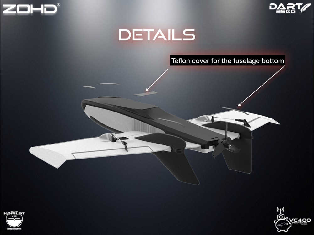 ZOHD Dart250G 570mm Wingspan Sub-250 Grams Sweep Forward Wing AIO EPP FPV RC Airplane With Power System Parts - PNP Version