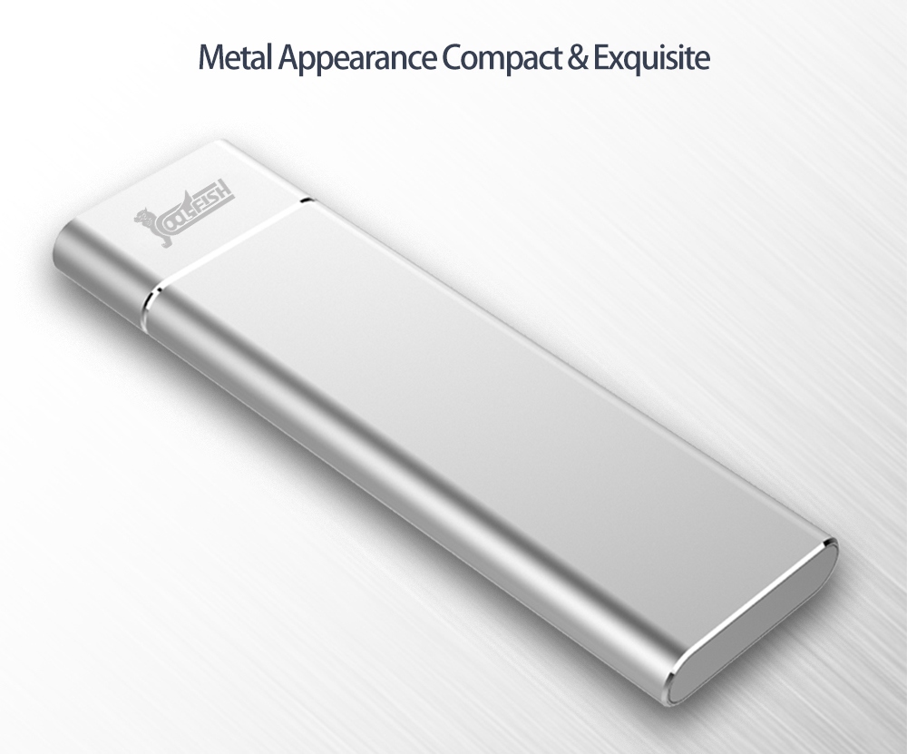 Coolfish M1 NGFF 1TB SSD Portable External Solid State Drive Max Read Speed 430MB/S M.2 Interface - Silver