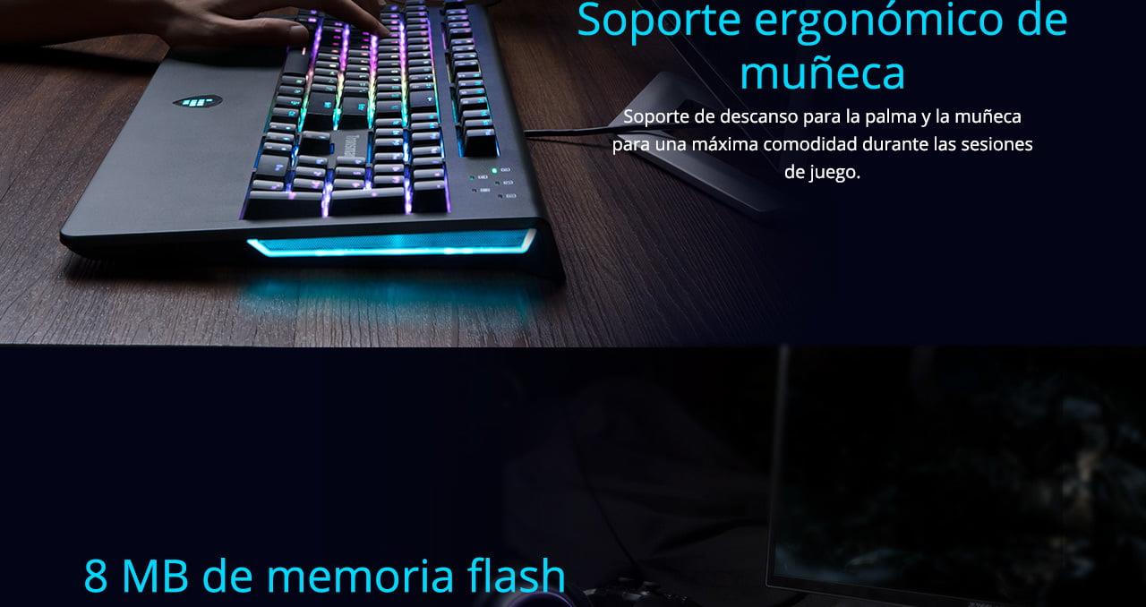 Tronsmart TK09R Spanish Mechanical Gaming Keyboard with RGB Backlight Macro Keys Blue Switches for Gamers