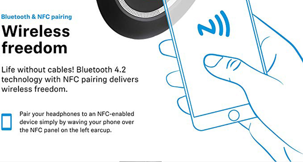 Sennheiser PXC 550 Wireless Headphone Bluetooth/NFC Connection NoiseGard Adaptive Touch Sensitive Control 30 Hours Playtime