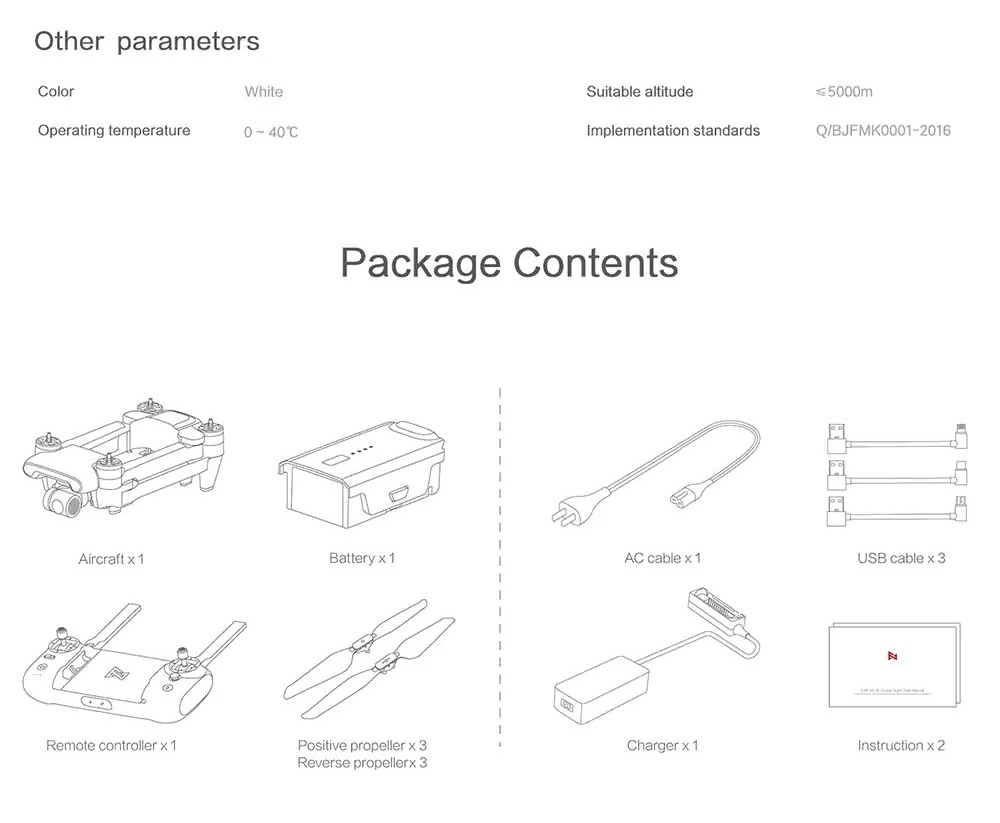 Xiaomi FIMI X8 SE Voyage Version 4K 5KM FPV Foldable GPS RC Drone With 3-axis Gimbal 33mins Flight Time RTF Black - One Battery With Bag