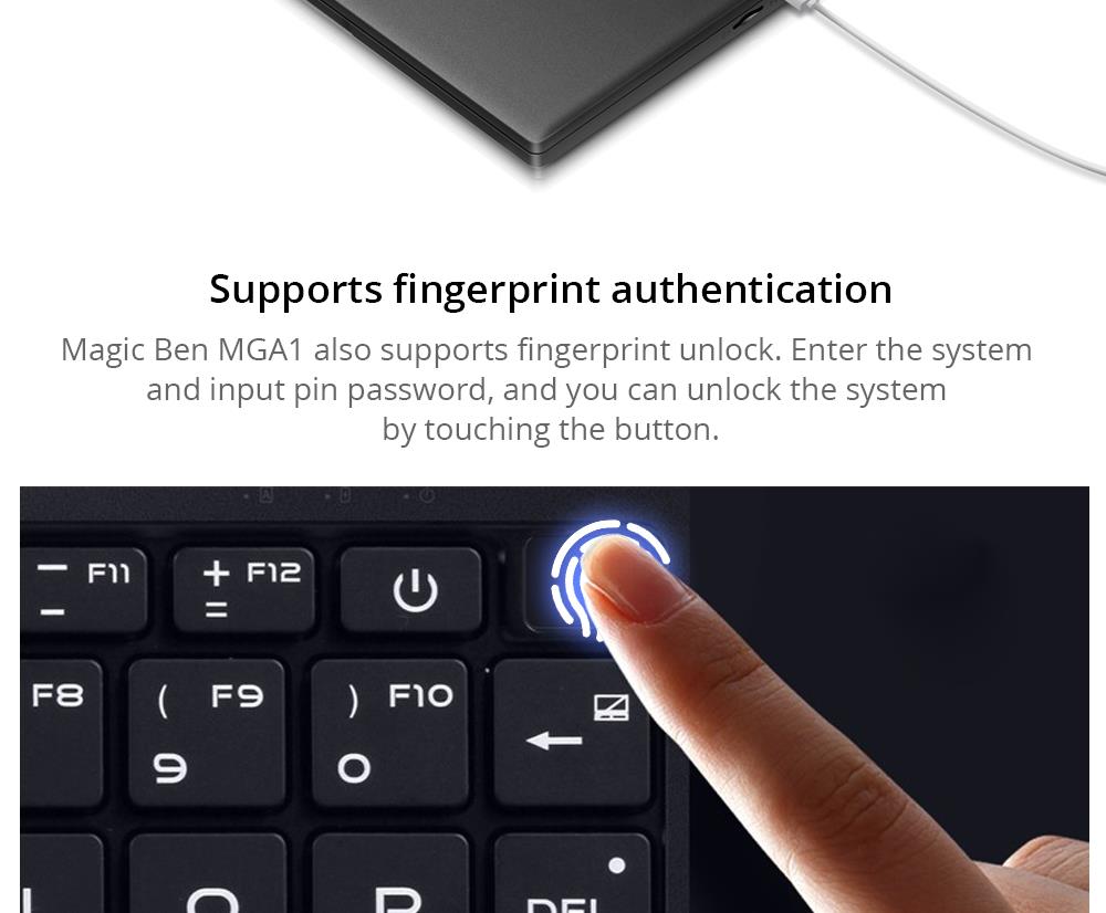 Magic-Ben MAG1 Pocket Laptop 8.9" IPS Touchscreen 2560*1600 Intel Core m3-8100y 16GB Memory 512GB SSD Full metal Slim body Ultra Light Backlit Keyboard Fingerprint Window 10 - Black