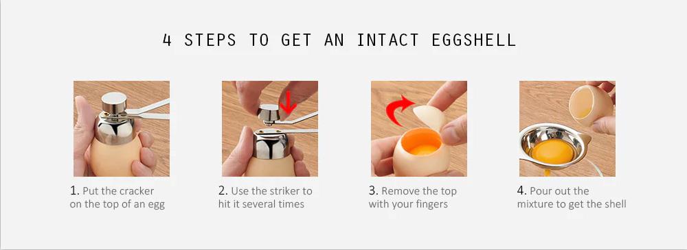 Stainless Eggshell Cutter Egg Cracker Kitchen Tool - Silver