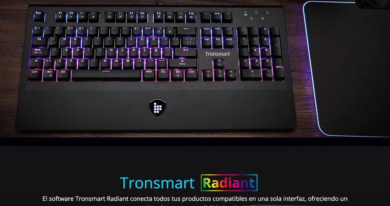 Tronsmart TK09R Spanish Mechanical Gaming Keyboard with RGB Backlight Macro Keys Blue Switches for Gamers