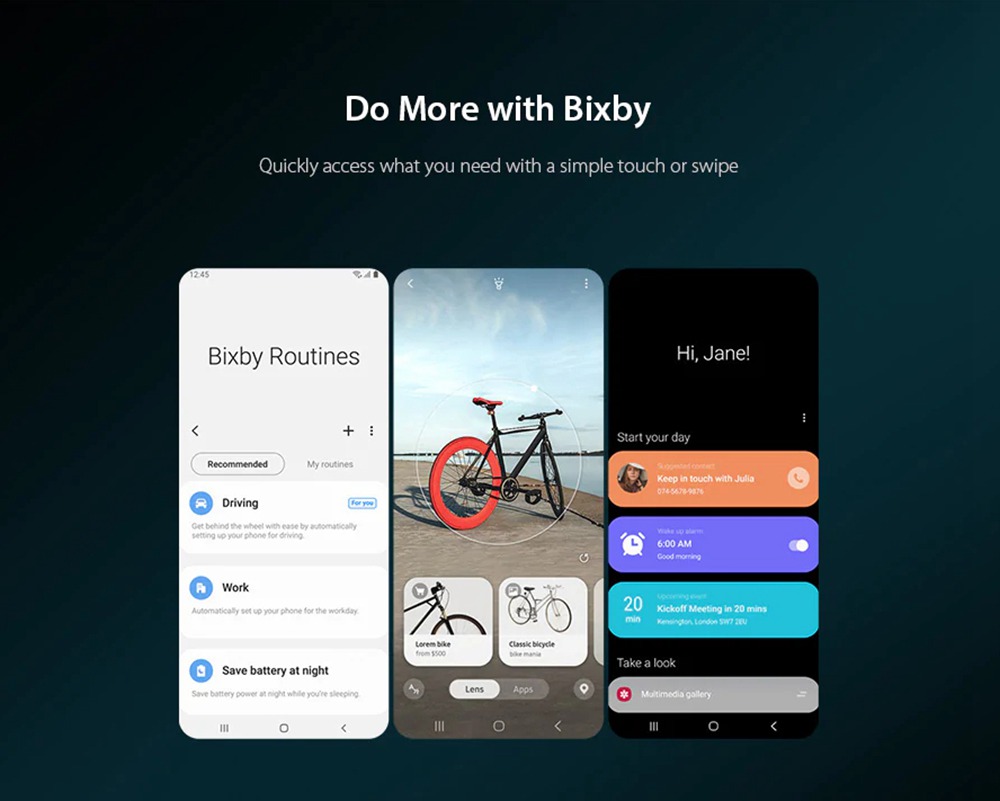 Samsung Galaxy A80 4G Smartphone 6.7 Inch Snapdragon 730G 8GB 128GB 48.0MP+8.0MP+3D Depth Camera Triple Rear Cameras NFC Fingerprint ID Dual SIM Android 9.0 - Black