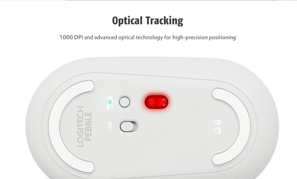 Logitech Pebble Wireless Mouse Bluetooth 2.4GHz Mute Dual Modes Portable For PC Laptop - White
