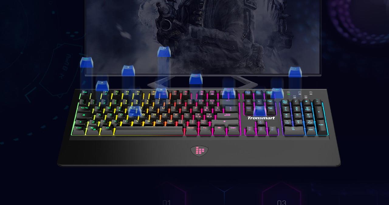 Tronsmart TK09R Italian Mechanical Gaming Keyboard with RGB Backlight Macro Keys Blue Switches for Gamers