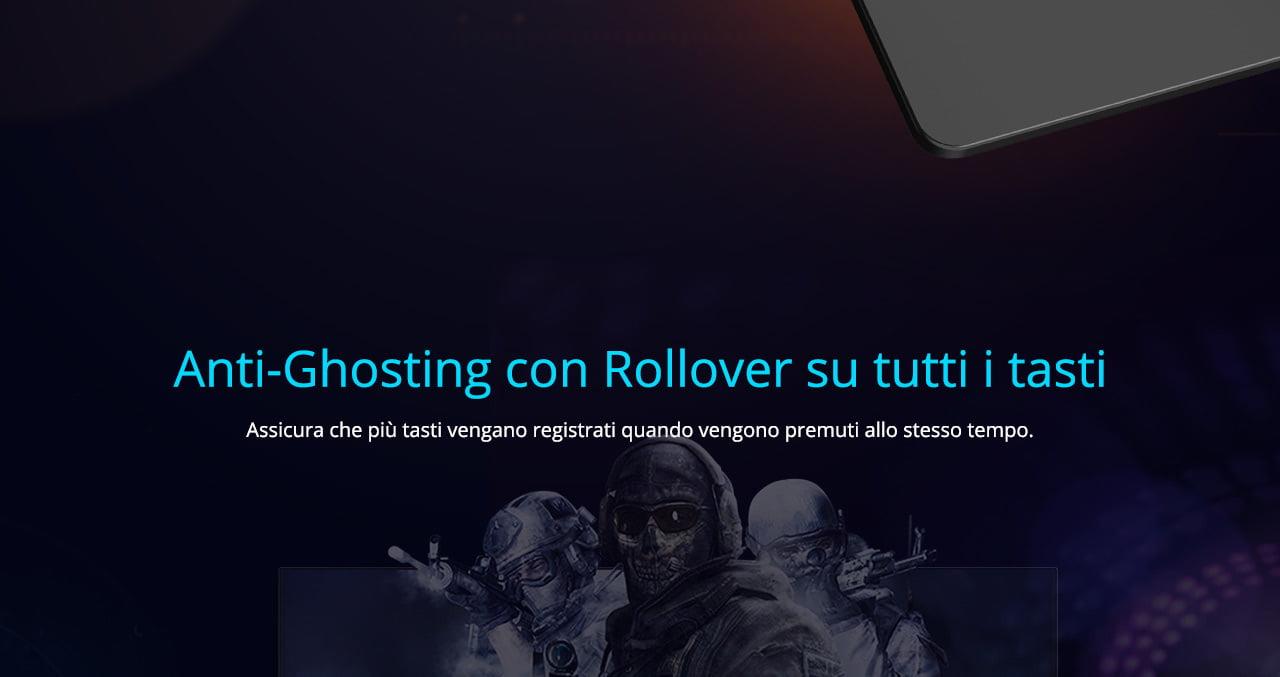 Tronsmart TK09R Italian Mechanical Gaming Keyboard with RGB Backlight Macro Keys Blue Switches for Gamers