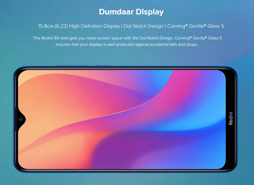 Xiaomi Redmi 8A 6.22 Inch 4G LTE Smartphone Snapdragon 439 2GB 32GB 12.0MP+8.0MP Dual Cameras Fingerprint ID Dual SIM MIUI 10 Global Version - Black